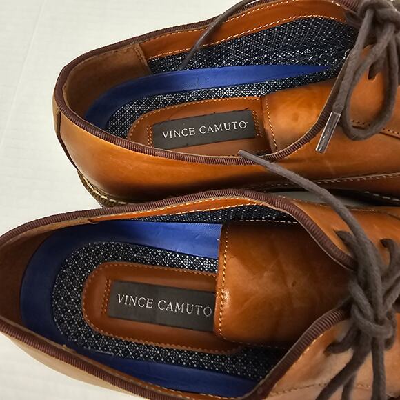 Vince Camuto Lawson Oxford Size 9M Cognac - Picture 6 of 8